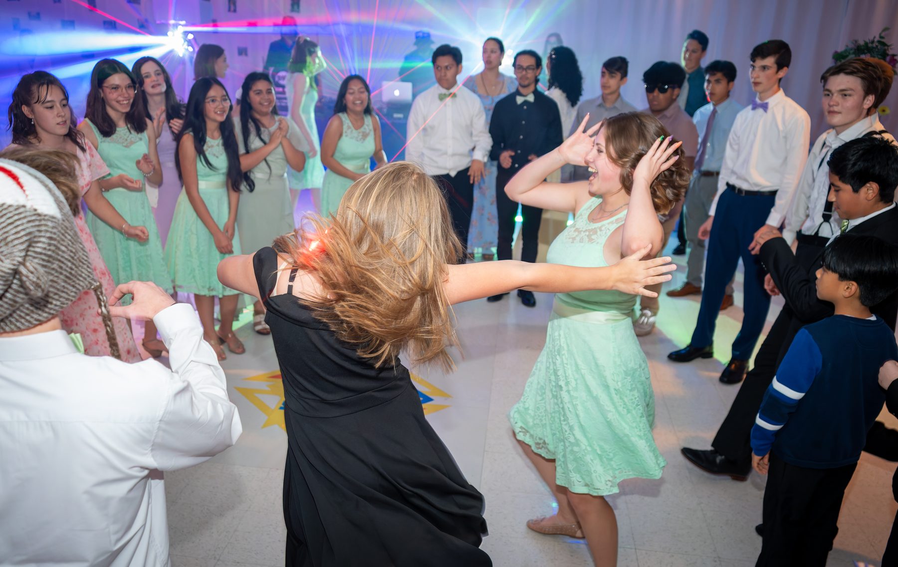 Dance floor celebration at an event