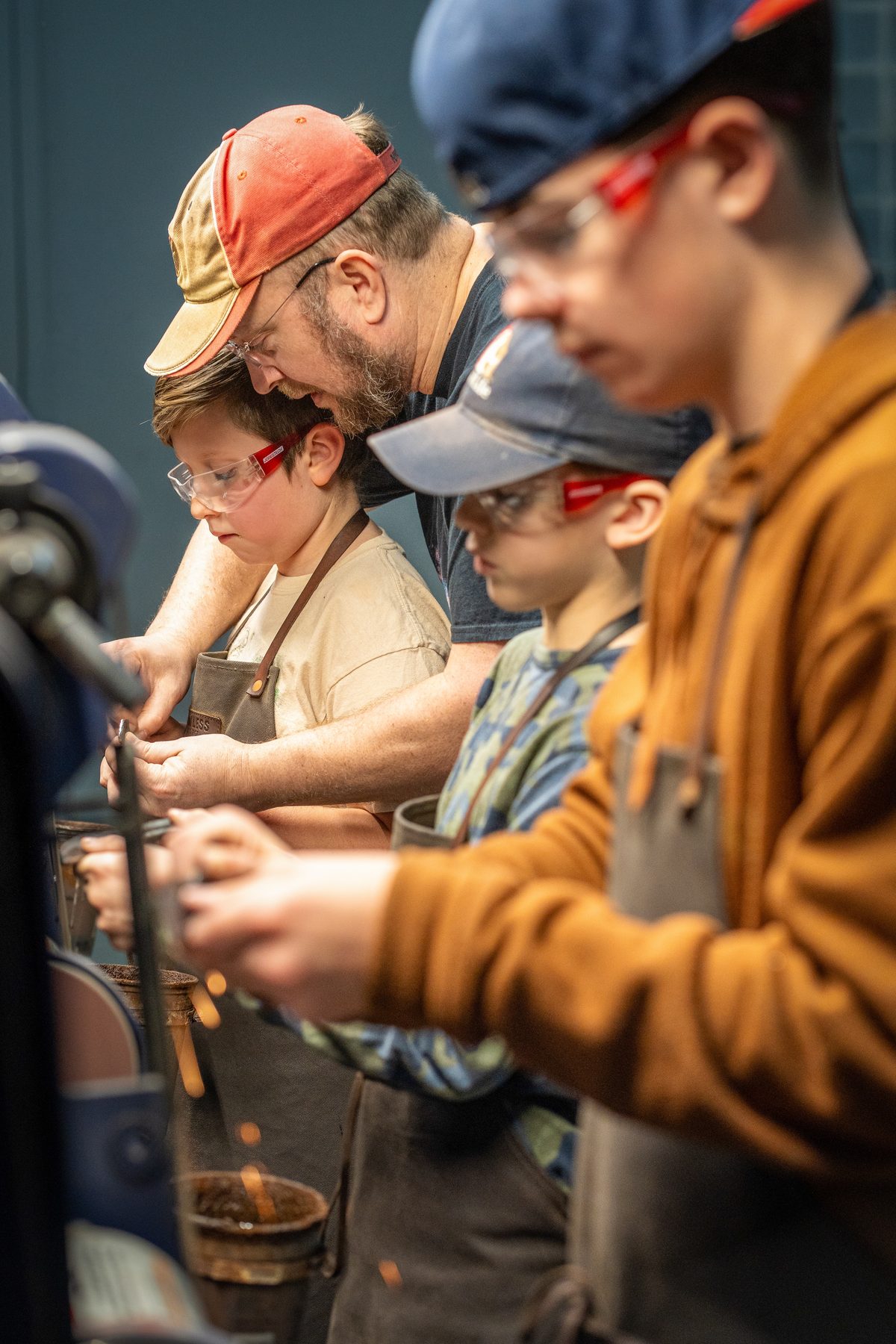 Craftspeople working together in a shop