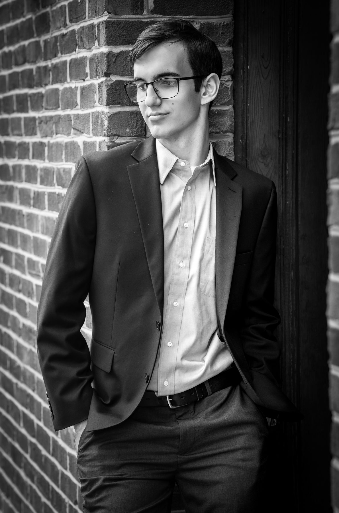 Black and white editorial portrait